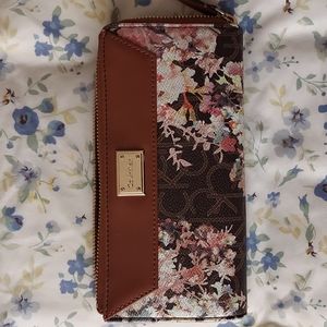 Calvin Klein brown and floral wallet